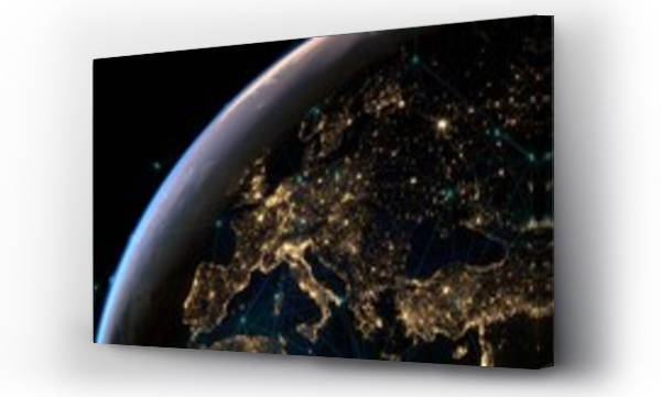 Wizualizacja Obrazu : #636136274 Celestial Connections:Europe Enveloped by an Interconnected Satellite 