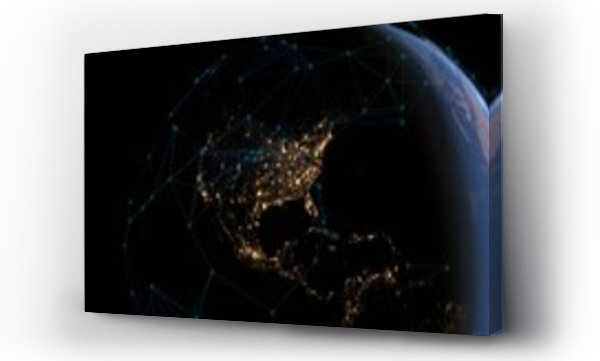 Wizualizacja Obrazu : #636136353 Celestial Connections: US Enveloped by an Interconnected Satellite 