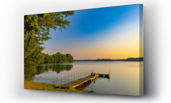 jezioro, Krajobrazy, zachód