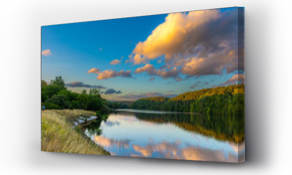 jezioro, Krajobrazy, zachód