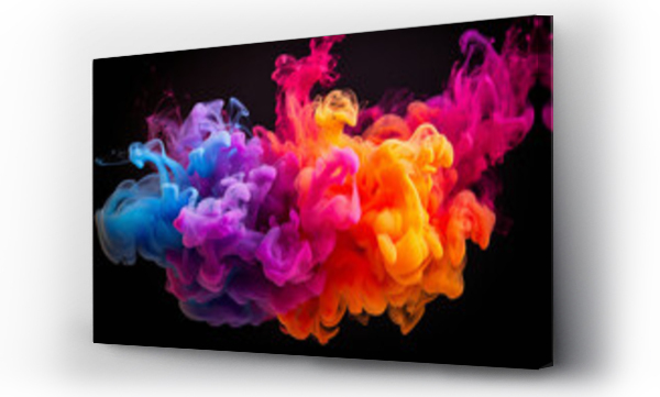 Wizualizacja Obrazu : #639077911 abstract background of colored smoke in water on a black isolated background.