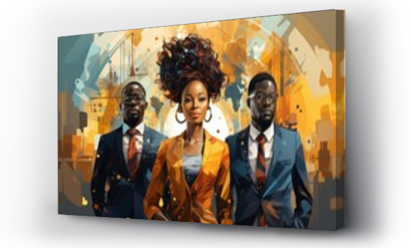 Wizualizacja Obrazu : #639203714 African business people walking with determination.  Generated with AI.
