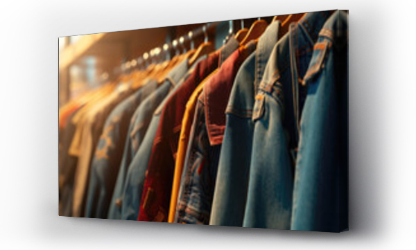 Wizualizacja Obrazu : #643123161 Closeup Of Vintage Denim Jackets On Store Rack. Secondhand. ?oncept Shoppingsecondhand Shopping, Vintage Denim Jackets, Store Rack, Thrift Shopping
