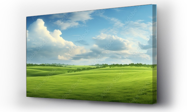 Wizualizacja Obrazu : #644169887 Panorama green grass landscape background