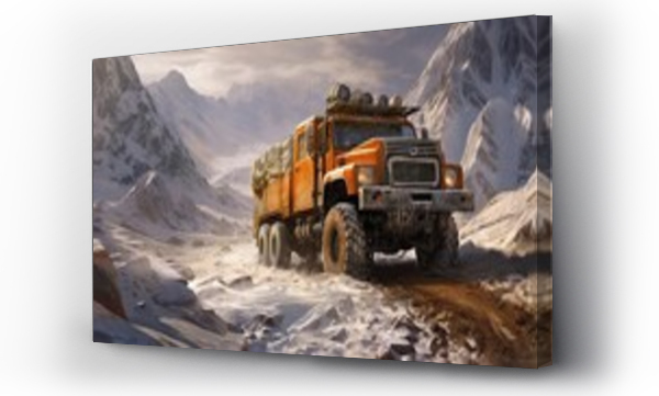 Wizualizacja Obrazu : #645142485 panoramic landscape photograph of a rugged off road truck