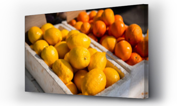 Wizualizacja Obrazu : #646810041 lemons and oranges for sale at the markets