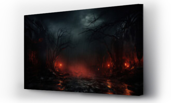 Wizualizacja Obrazu : #647867932 Gloomy and scary background for Halloween, Day of the Dead. Halloween concept. Generative Ai.