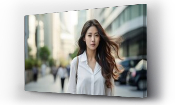 Wizualizacja Obrazu : #647877766 portrait of an asian business woman walking in the city