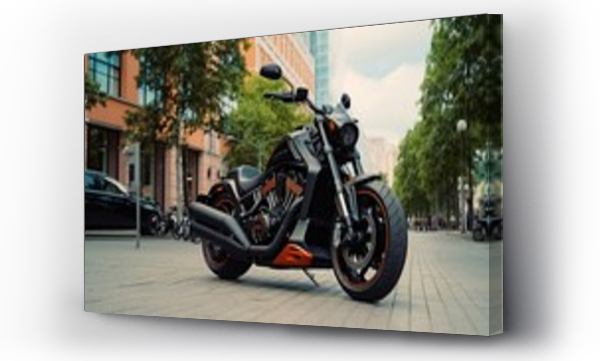 Wizualizacja Obrazu : #647916489  motorcycle parked at city street. Adventure motorcycle 8k,
