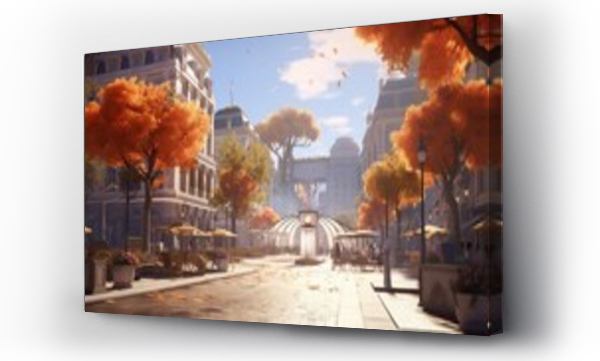 Wizualizacja Obrazu : #648266308 a captivating AI image of a city square adorned with artful natural elements