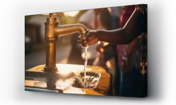 Wizualizacja Obrazu : #648276659 A person is seen washing their hands with water from a faucet. This image can be used to promote good hygiene practices and emphasize the importance of handwashing. Ideal for health and wellness-relat