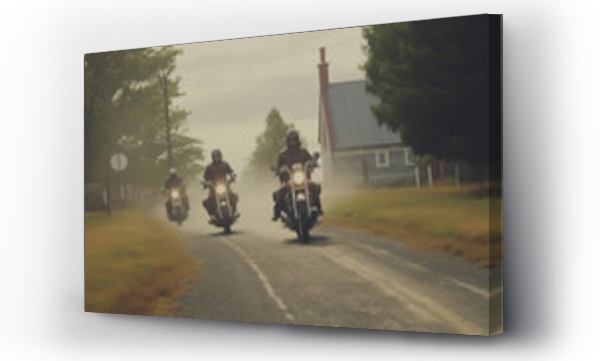 Wizualizacja Obrazu : #649043777 Group of motorcycle friends on the road driving 