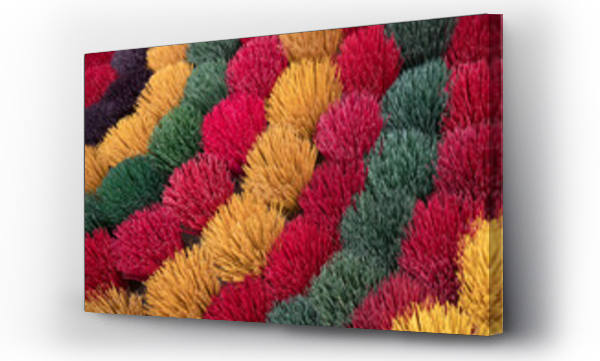 Wizualizacja Obrazu : #649604602 closeup of colorful bundles in pattern of incense in Vietnam