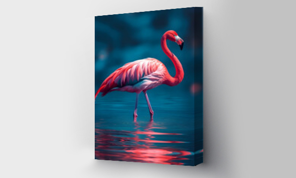 Wizualizacja Obrazu : #650220371 Flamingo in the water. Colorful photo of a flamingo.