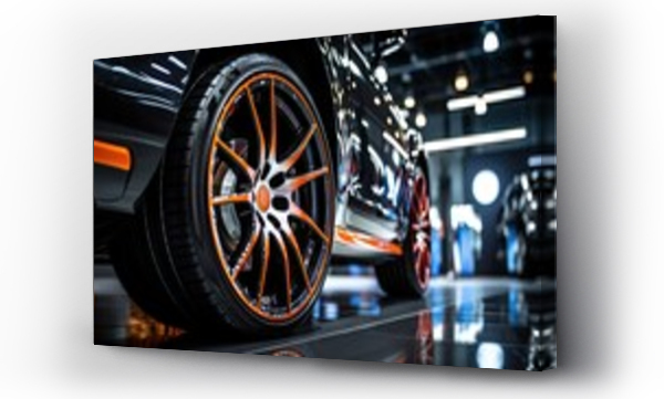 Wizualizacja Obrazu : #650484622 Alloy wheels, alloy wheels or alloy wheels, high performance car parts in car showrooms