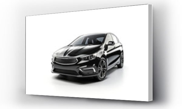 Wizualizacja Obrazu : #650577636 New shiny black sedan car isolared on white background