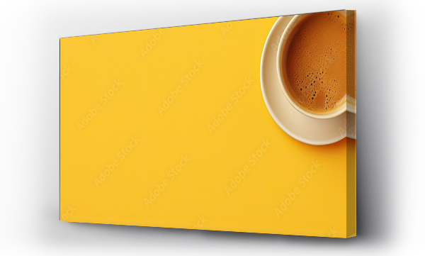 Wizualizacja Obrazu : #650766431 copy space image of showcasing a solitary yellow coffee cup