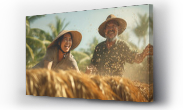 Wizualizacja Obrazu : #650791616 farmer looking at his rice, with generative ai