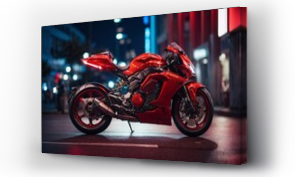 Wizualizacja Obrazu : #650817880 red motorcycle on the street