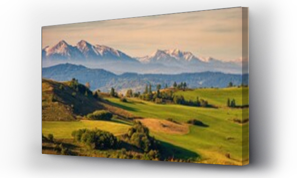 Wizualizacja Obrazu : #651125829 View with High Tatras in Pieniny. Summer mountain landscape in Slovakia. Slovakia and Poland countryside