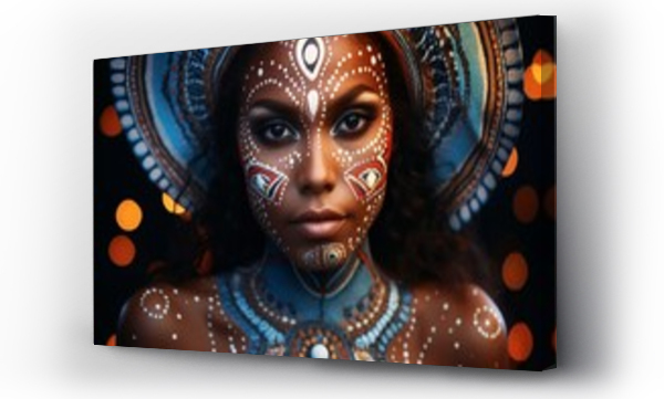 Wizualizacja Obrazu : #651456622 An african tribal woman with art on the face