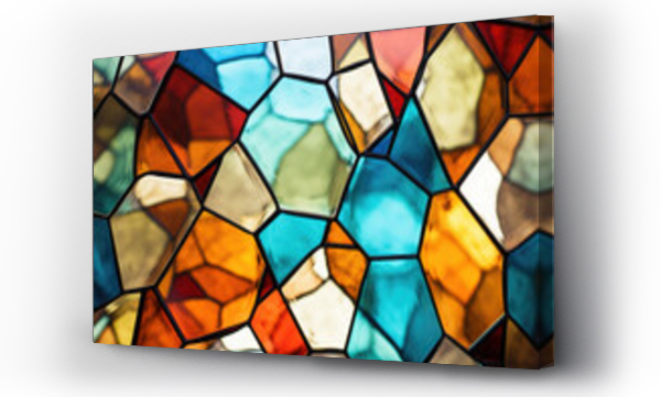 Wizualizacja Obrazu : #651645492 Colorful stained glass window abstract background