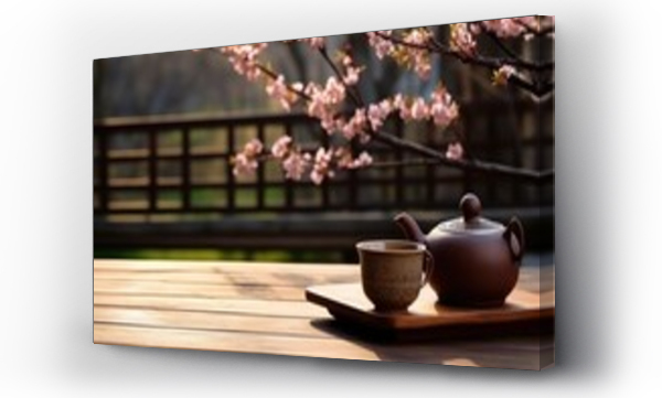 Wizualizacja Obrazu : #651738997 Some tea sets are placed on the outdoor countertop