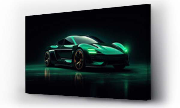 Wizualizacja Obrazu : #651813041 green sports car wallpaper with fantastic light effect background