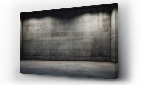 Wizualizacja Obrazu : #652067789 Empty room with concrete walls, dark interior with spotlights. copy space