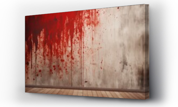 Wizualizacja Obrazu : #652515702 Spooky halloween theme. empty interior room with blood on the wall. 