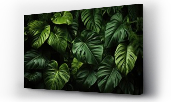 Wizualizacja Obrazu : #652615947 Exotic Monstera Leaf Seamless Pattern for Summer Vibes. AI Generative.