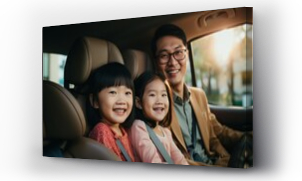 Wizualizacja Obrazu : #652942297 Asian family Happy little girl with family sitting in car car insurance concept
