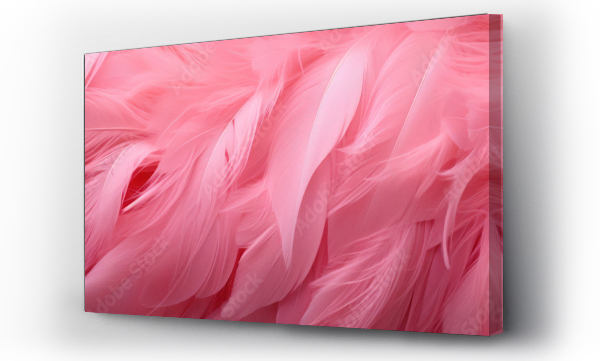 Wizualizacja Obrazu : #652973733 Beautiful colorful background of pink flamingo feathers, exotic tropical bird feather banner