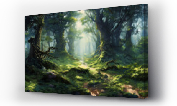 Wizualizacja Obrazu : #654809799 a mysterious forest clearing with ancient tree hd wallpaper