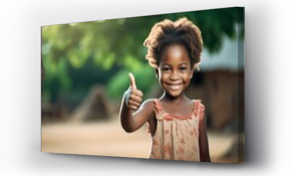 Wizualizacja Obrazu : #655304634 little African girl showing thumb up outdoor