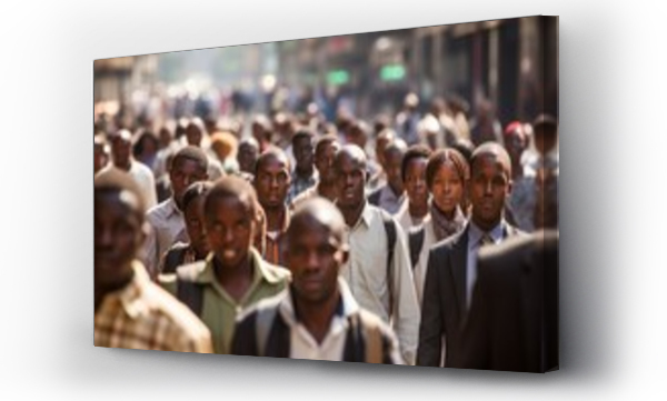 Wizualizacja Obrazu : #655378059 Crowd of African people walking street