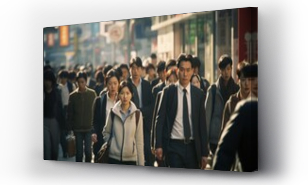 Wizualizacja Obrazu : #655432623 Crowd of Asian business commuters people walking street