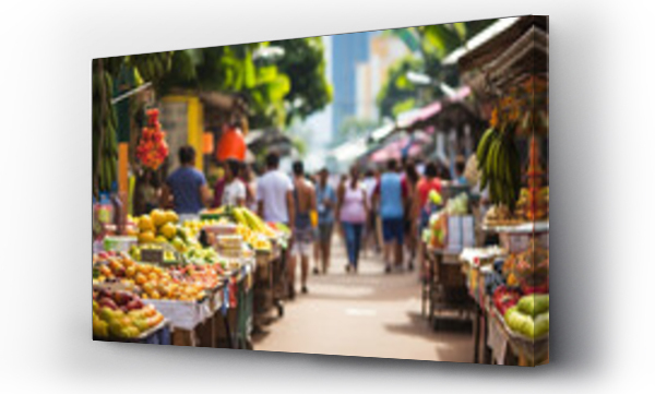 Wizualizacja Obrazu : #655777249 A bustling street market during a festival in Rio de Janeiro