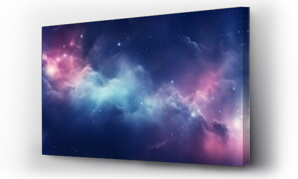 Wizualizacja Obrazu : #655948303 Blue and purple galaxy background - abstract artwork created with generative ai technology