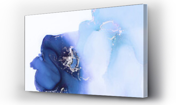 Wizualizacja Obrazu : #655982278 Niebieskie t?o abstrakcyjne kwiaty. Wykonane technika (Alkohol ink painting)
