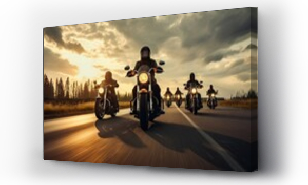Wizualizacja Obrazu : #657055381 Group of cruiser-chopper motorcycle riders