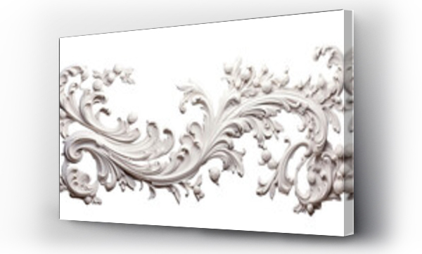 Wizualizacja Obrazu : #657544363 Luxury white wall design bas-relief with stucco mouldings rococo element