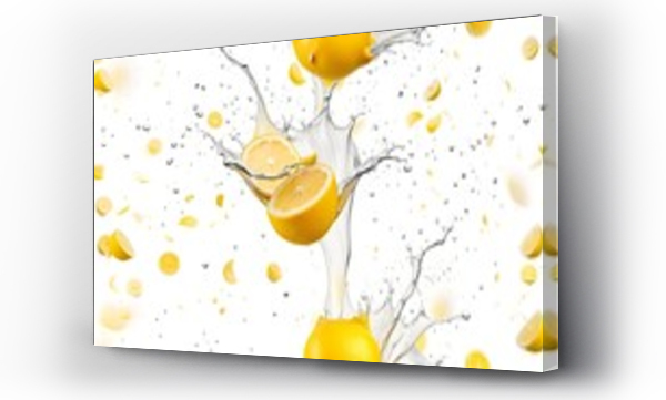 Wizualizacja Obrazu : #657739907 Splash liquid lemonade, pour or swirl it with realistic drops.