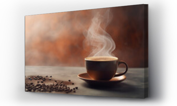Wizualizacja Obrazu : #658049601 A hot cup of coffee isolated on a neutral background .