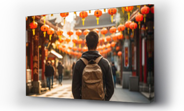 Wizualizacja Obrazu : #658187029 man travelling walking in chinatown