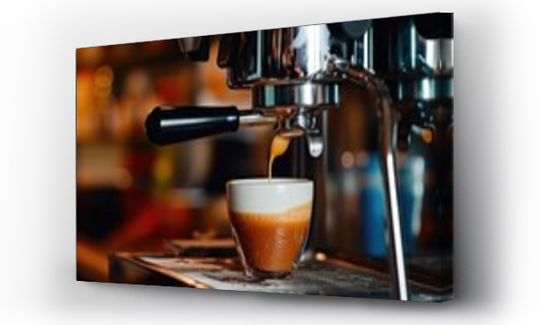 Wizualizacja Obrazu : #658208133 Espresso pouring from coffee machine to cup close up