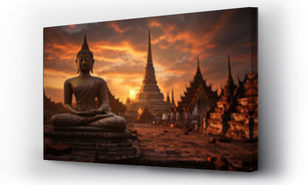 Wizualizacja Obrazu : #658487649 Ancient Buddha statues in various places