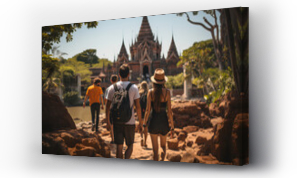Wizualizacja Obrazu : #659142673 Tourists walking in front of temple in Koh Samui Thailand.