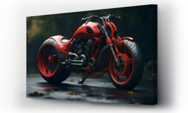 Wizualizacja Obrazu : #659230388 Red motorcycle futuristic detailed super bike