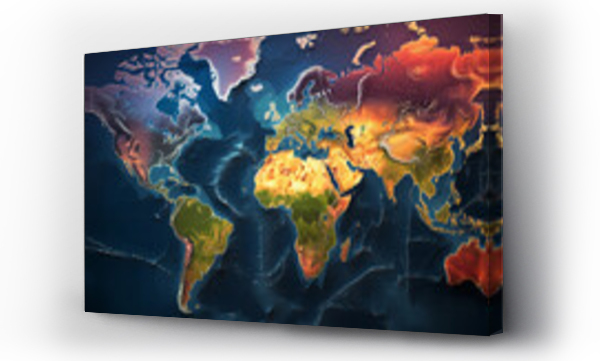 Wizualizacja Obrazu : #659483341 Thematic climate zones map of the Earth, vivid color - coding for different climates